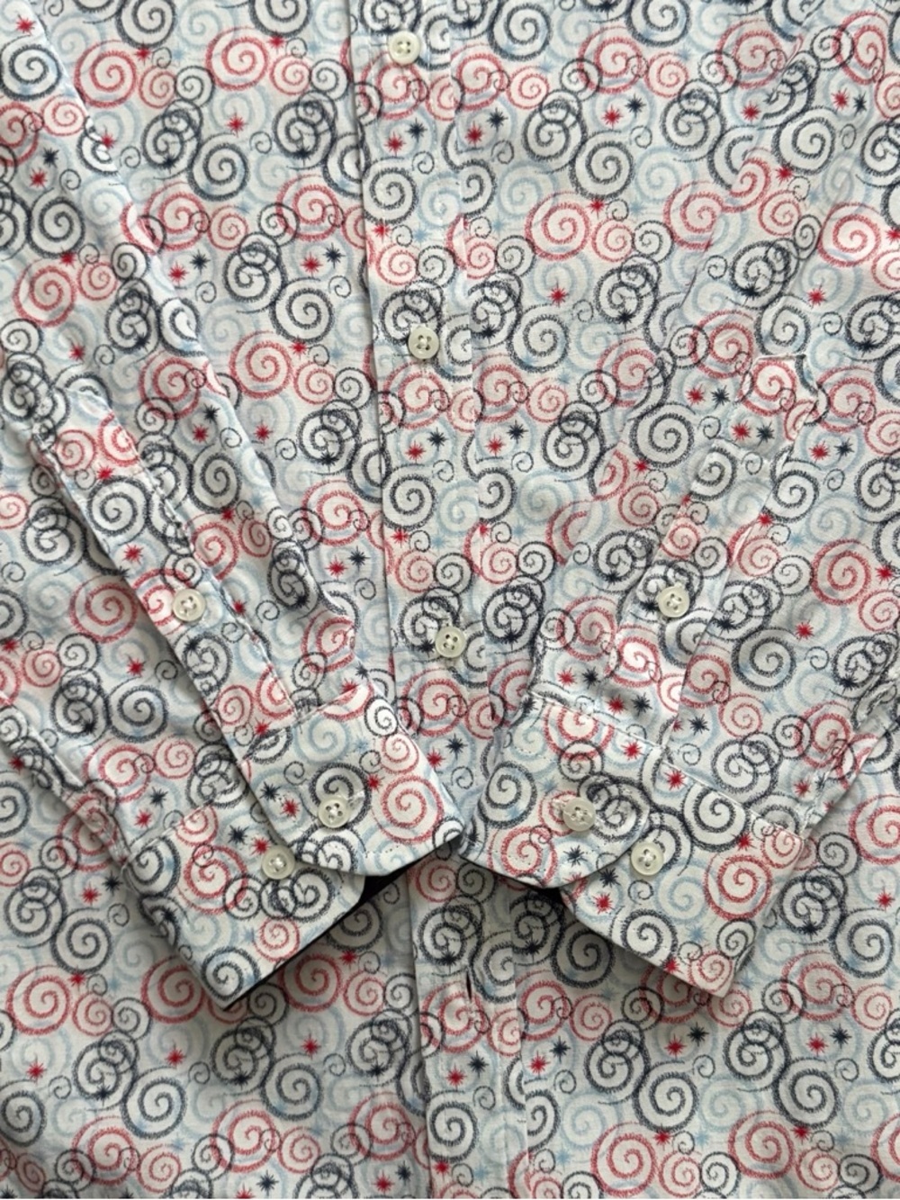 Elie Balleh Long Sleeve Dress Shirt Size XL Neck 17 Slim Fit Swirl Print Italy - Picture 6 of 14